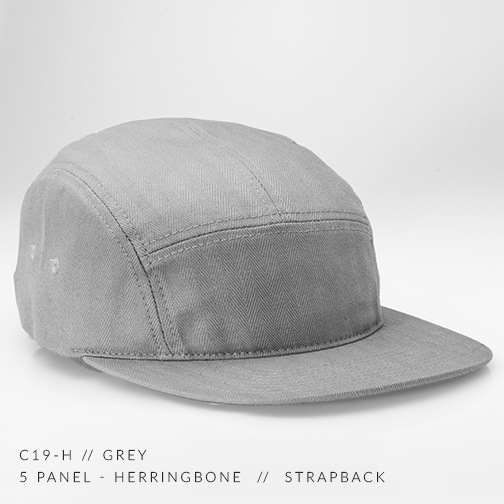 c19-H // 5 Panel - Herringbone // Custom Strapback — CAPTUER c19-H // 5 Panel - Herringbone // Custom Strapback — CAPTUER